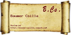 Baumer Csilla névjegykártya
